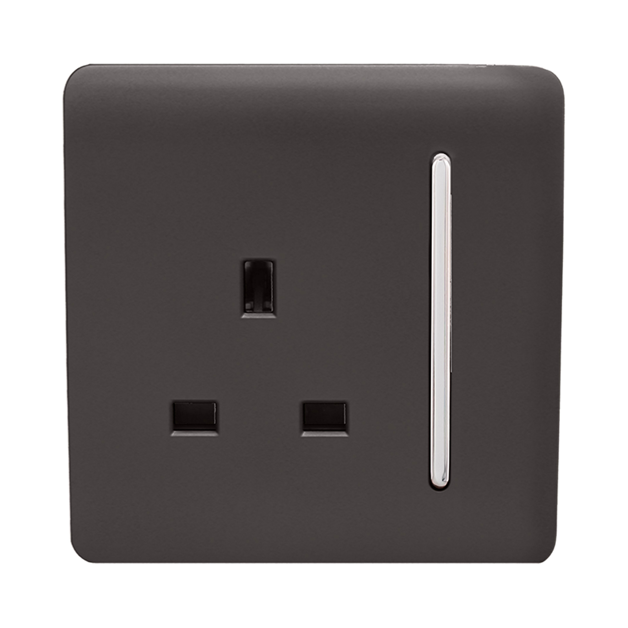 1 Gang 13Amp Switched Single Socket Dark Brown ART-SKT13DB  Trendi Dark Brown